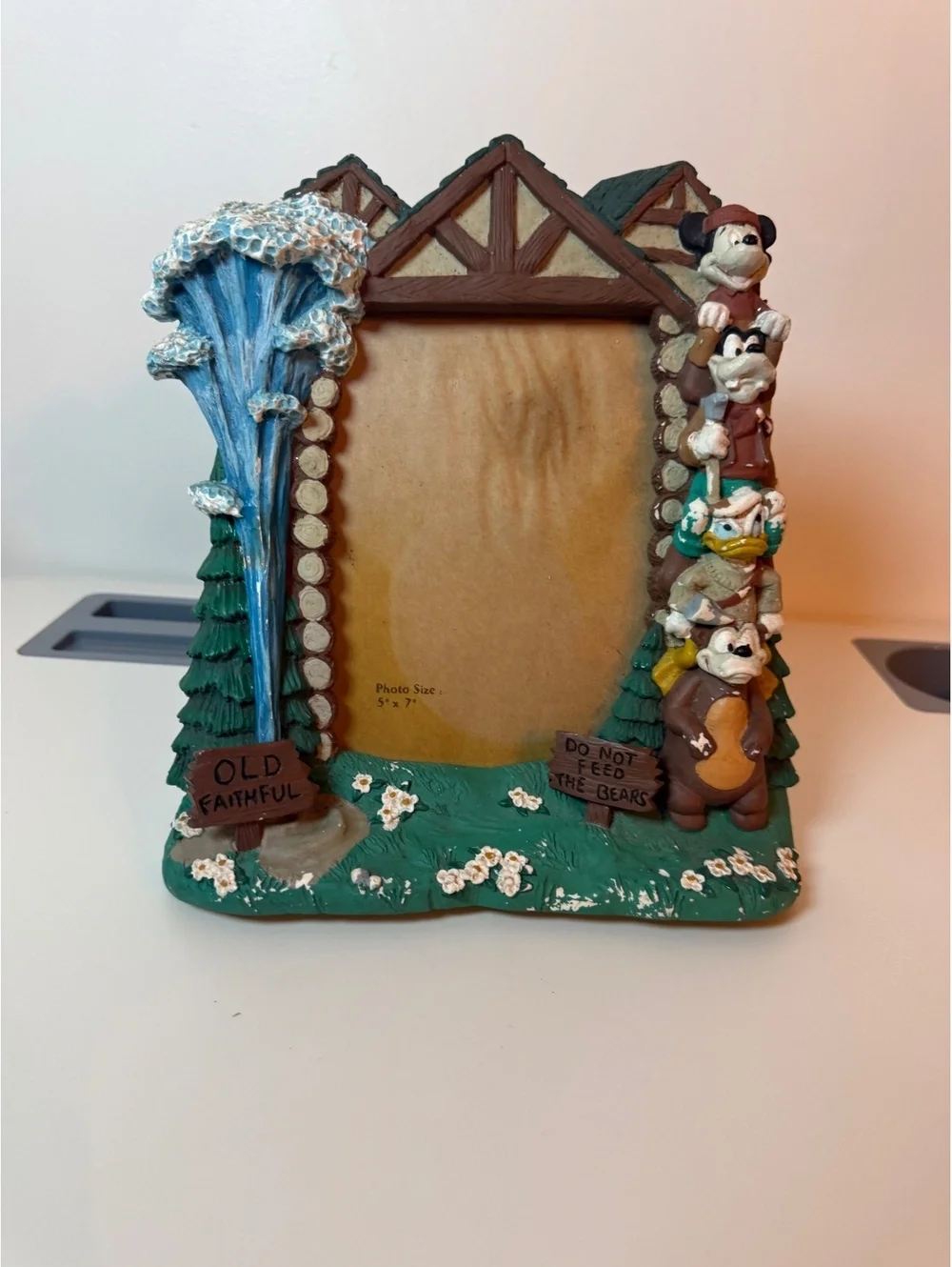Vintage Disney Photo Frame Featuring Mickey, Goofy, Donald, and Pluto